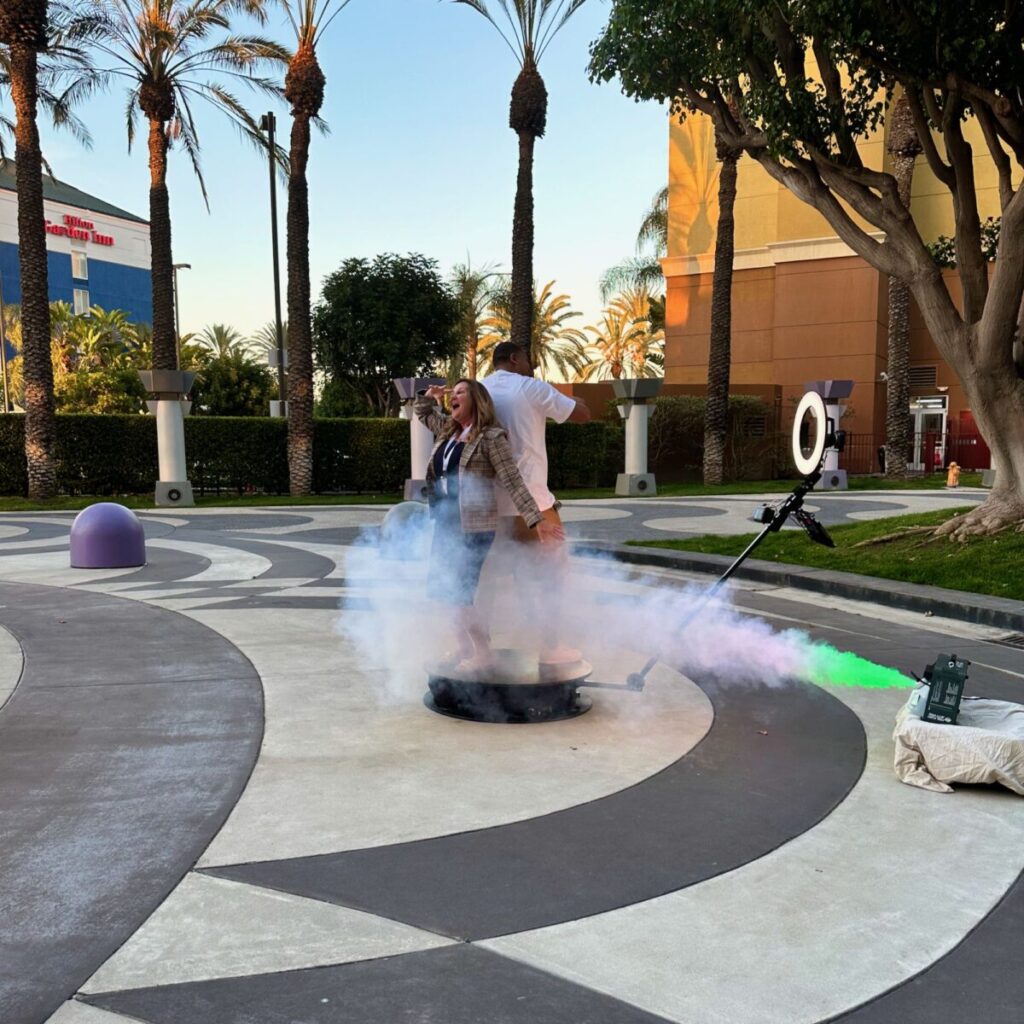 Coachella Party 360 photo booth with fog at Hyatt Regency Orange County