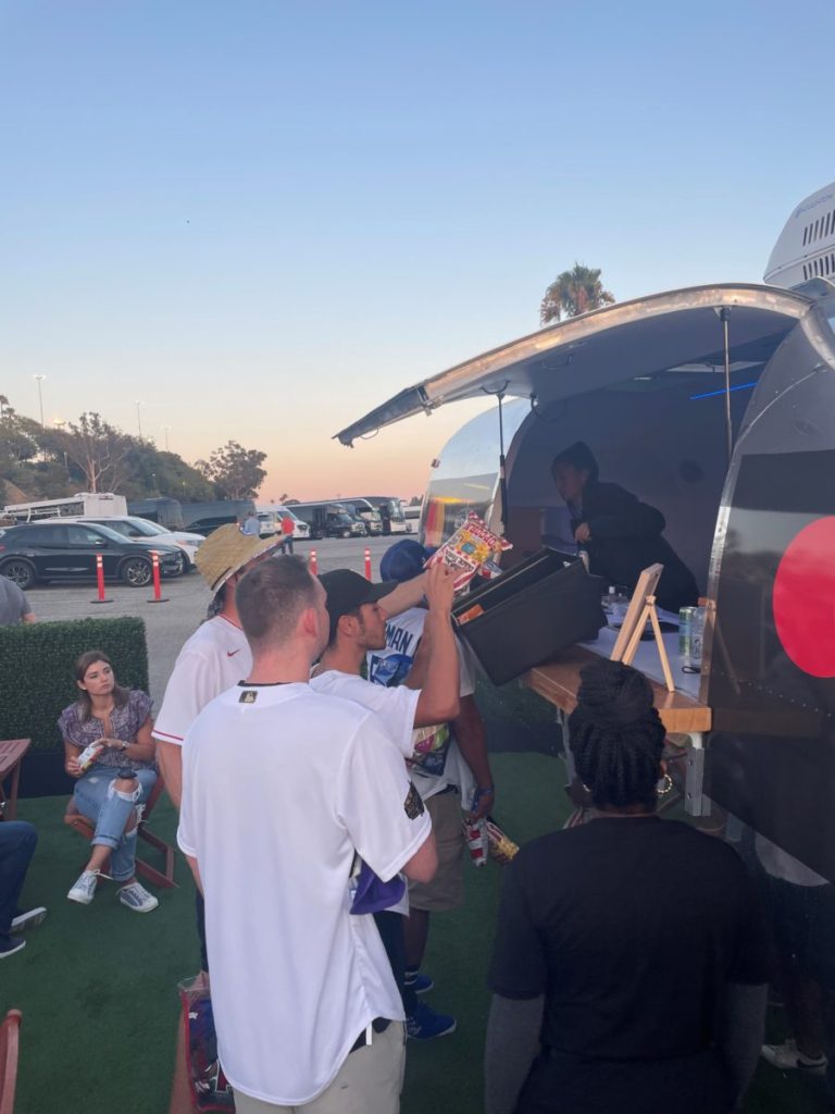 Fans at the 2022 MLB All Star Game get gear from the Airstream