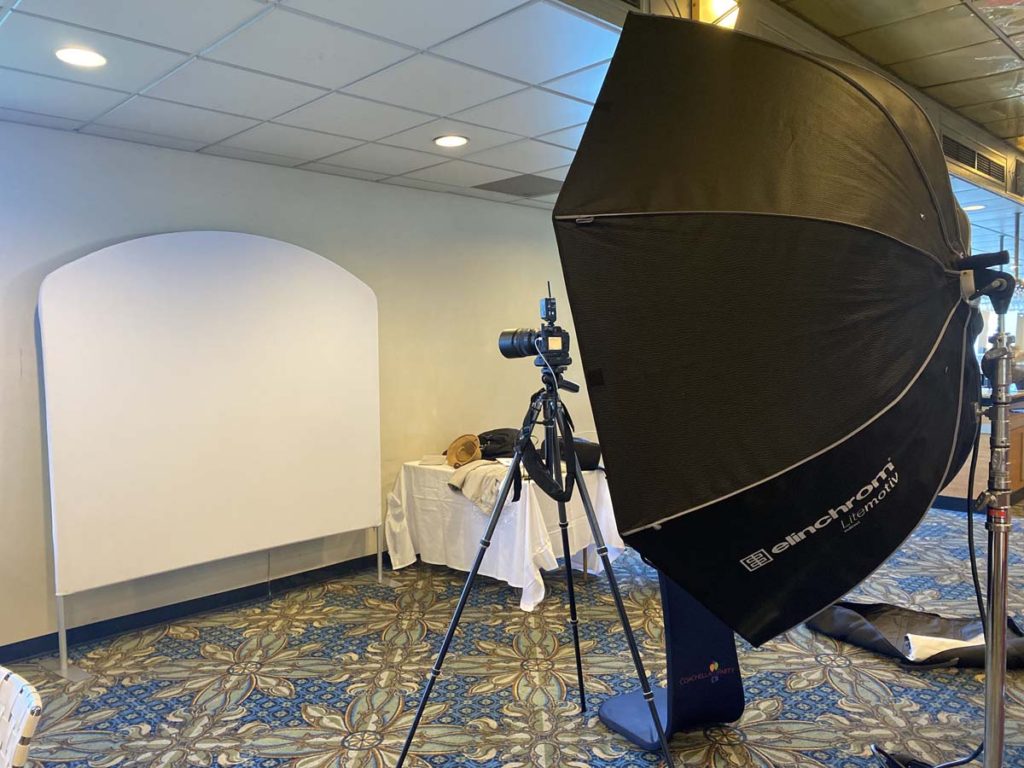 A behind-the-scenes look at the fashion photo booth setup