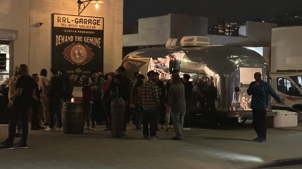 Spirit 66, Coachella Party versatile Vintage Airstream used as a bar on Melrose at Double RL, a former garage turned into a clothing store by Ralph Lauren used as a bar for an event