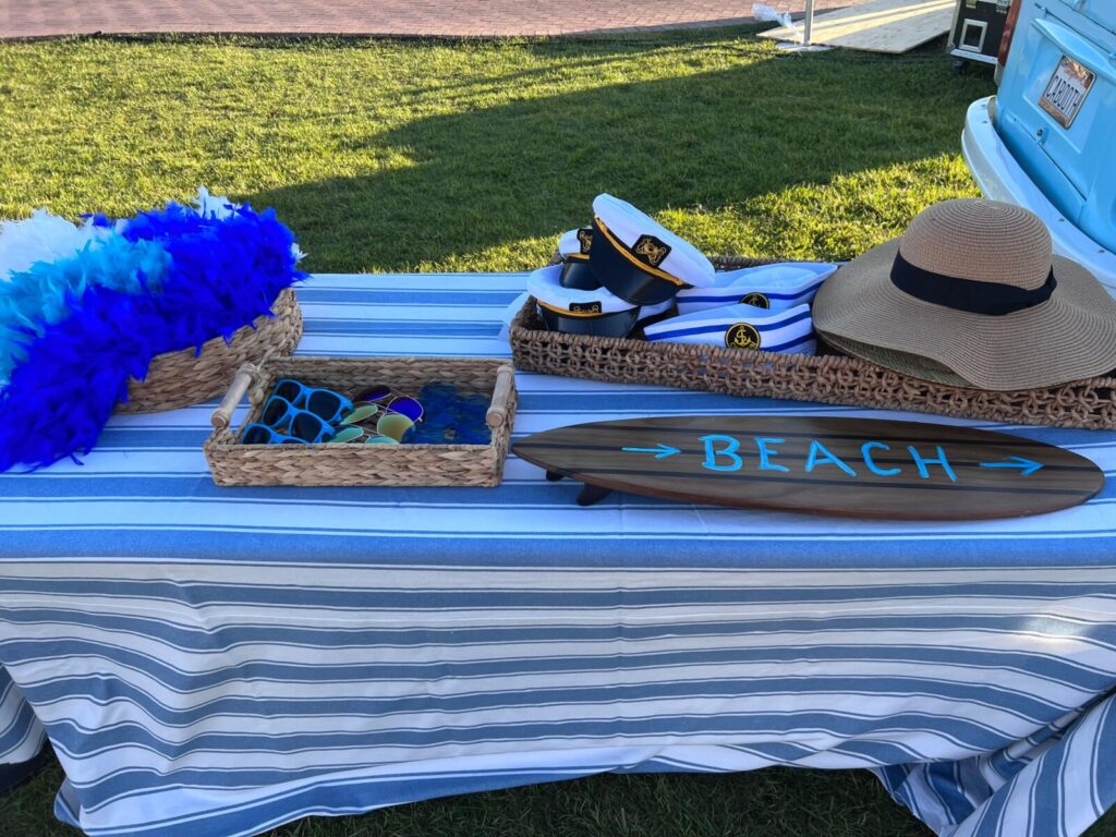 Beach accessories for the photo booth